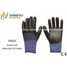 Polyester Double Shell Nitrle Foam Sicherheit Arbeitshandschuhe (N5503)